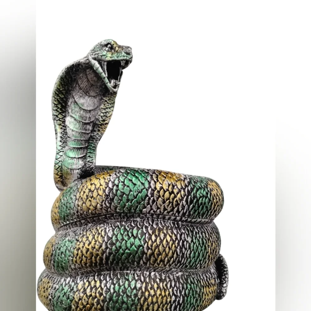 New Green and Gold Cobra Reptile Decor